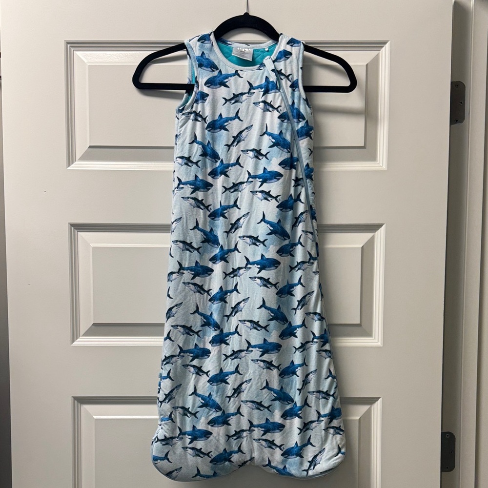 Posh Peanut 2.5 TOG Blue Shark Print Sleeveless Sleep Sack 6-18 Months